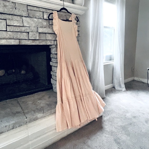 Free People Maxi Dress Size Small- Soft Peace Color Tiered Maxi Dress - Picture 11 of 13